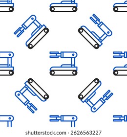Line Robot icon isolated seamless pattern on white background. Colorful outline concept. Vector
