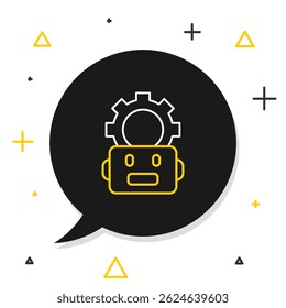 Line Robot setting icon isolated on white background. Artificial intelligence, machine learning, cloud computing. Colorful outline concept. Vector