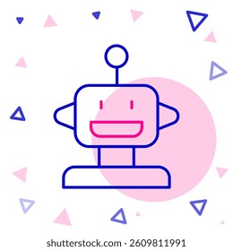 Line Robot toy icon isolated on white background. Colorful outline concept. Vector