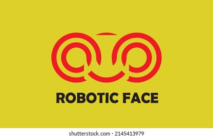Line Robotic Face motorcycle  Logo 