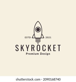 line rocket up hipster simple logo symbol icon vector graphic design illustration idea creative