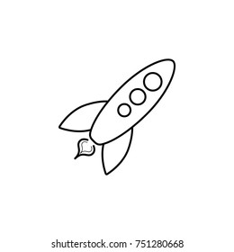 line rocket Icon on white background