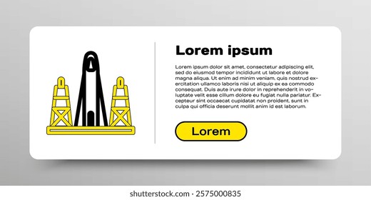 Line Rocket launch from the spaceport icon isolated on white background. Launch rocket in space. Colorful outline concept. Vector