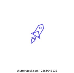 Line Rocket logo design icon template.