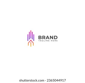 Line Rocket logo design icon template.