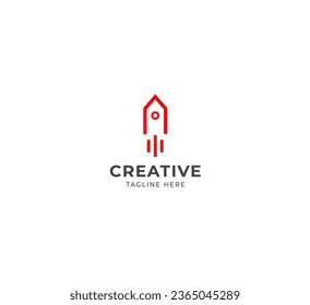 Design-Symbolvorlage für das Logo der Line Rocket.