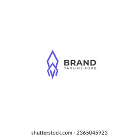 Line Rocket logo design icon template.
