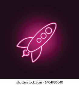 line rocket neon icon. Elements of Sciense set. Simple icon for websites, web design, mobile app, info graphics