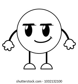 line rogue emoji expression with arms and legs