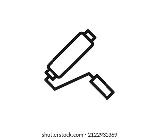 Line roller icon isolated on white background. Outline symbol for website design, mobile application, ui. Real estate pictogram. Vector illustration, editorial stroсk. 