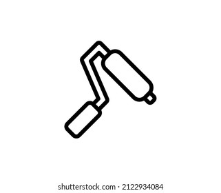 Icono de rodillo de línea aislado en fondo blanco. Símbolo de esquema para diseño de sitio web, aplicación móvil, ui. Pintar pictograma. Ilustración vectorial, с editorial k. 