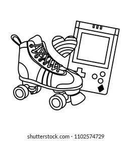 line roller skate with electronic game and heart style