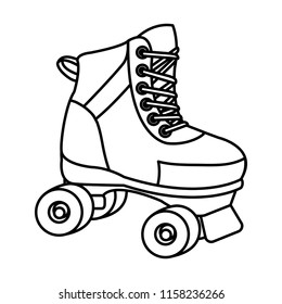 line roller skate fun art style