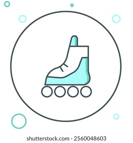 Line Roller skate icon isolated on white background. Colorful outline concept. Vector