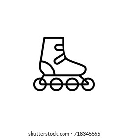 line rollerskate icon on white background