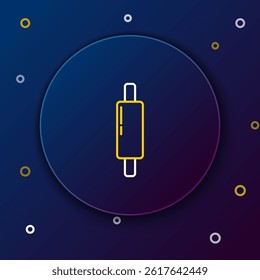 Line Rolling pin icon isolated on blue background. Colorful outline concept. Vector