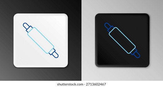 Icono del perno rodante de la línea aislado en fondo gris. Concepto de contorno colorido. Vector