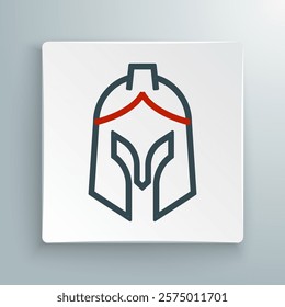 Line Roman army helmet icon isolated on white background. Colorful outline concept. Vector