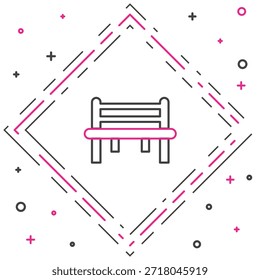 Line Romantic bench icon isolated on white background. Colorful outline concept. Vector