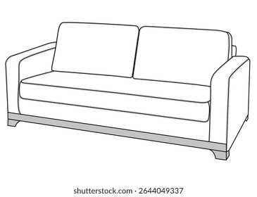 Arte de la sala de línea Diseño de Ilustración vectorial de sofá