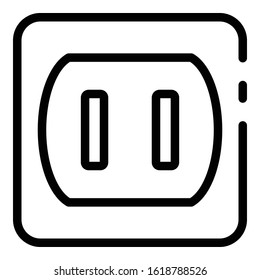 Line room socket icon. Outline line room socket vector icon for web design isolated on white background