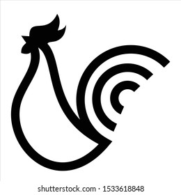 line rooster logo designs icon template