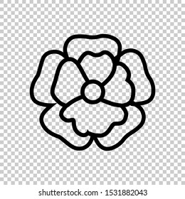 line rose icon  vector isolated on transparent background