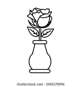 line rose petals with leaves inside crystal jar