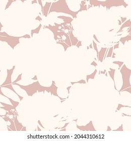 Line roses flower silhouette pattern , seamless repeatable texture wallpaper on beige background.