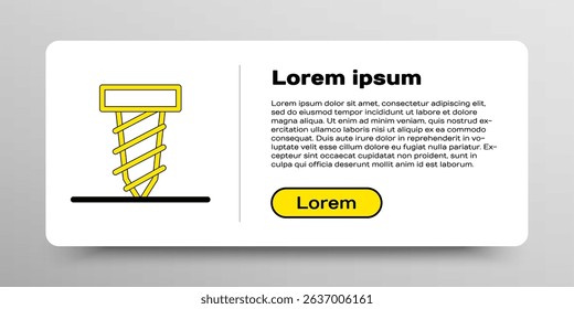 Line Rotating drill digging a hole in a ground icon isolated on white background. Colorful outline concept. Vector