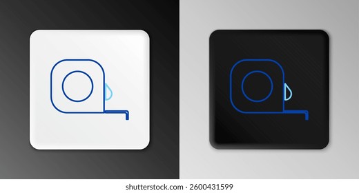 Line Roulette construction icon isolated on grey background. Tape measure symbol. Colorful outline concept. Vector