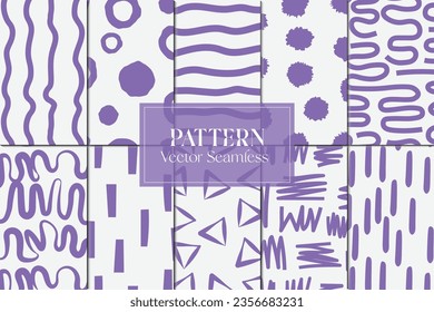 El doodle abstracto de línea y redondo forma pastel púrpura sin inconvenientes