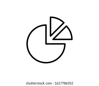 Line Round diagram icon isolated on white background. Outline symbol for website design, mobile application, ui. Round diagram pictogram. Vector illustration, editorial stroke. Eps10