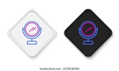 Line Round makeup mirror icon isolated on white background. Colorful outline concept. Vector