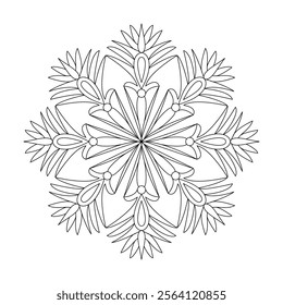 Line round pattern mandala coloring book page for Kids. Easy Mandala Coloring Book Pages for Adults to Relax, Experiences Give Relief. Resizeable Vector File