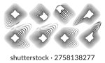 Line round wave icon, concentric linear sound wave pattern. Abstract circular music design, radial audio signal gradient, soundwave effect