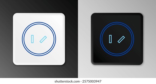 Line Round wooden shield icon isolated on grey background. Security, safety, protection, privacy, guard concept. Colorful outline concept. Vector