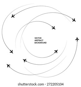 line. Roundabout Circulation. The Sky. airplanes. white background