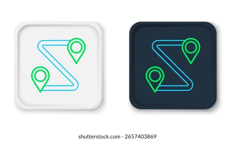 Line Route location icon isolated on white background. Map pointer sign. Concept of path or road. GPS navigator. Colorful outline concept. Vector
