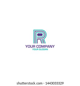 Line RP Logo Design Vector