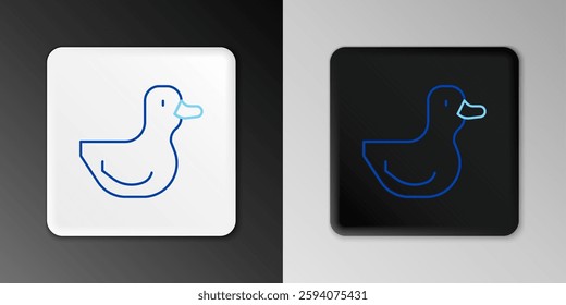 Line Rubber duck icon isolated on grey background. Colorful outline concept. Vector