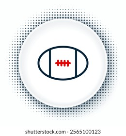 Line Rugby ball icon isolated on white background. Colorful outline concept. Vector