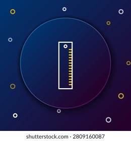 Line Ruler icon isolated on blue background. Straightedge symbol. Colorful outline concept. Vector