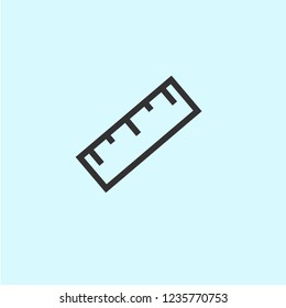 Line ruler icon,vector illustration and blue background