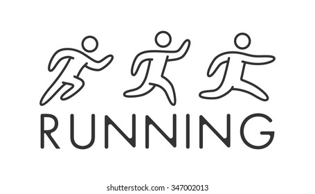 Black Running Logo Symbol Vector Sport Stock Vector (Royalty Free ...