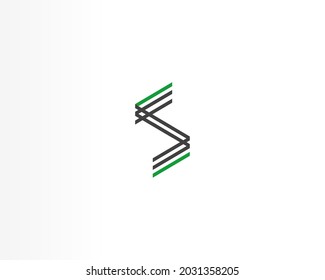 icono de diseño de logotipo de concepto de letra de línea y S