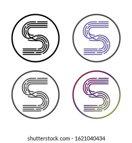 line S letter mock up initials logo, elegant monogram for business card hipster S emblem.