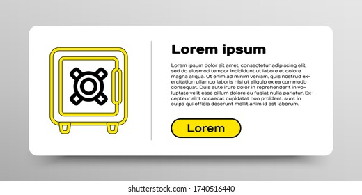 Line Safe icon isolated on white background. The door safe a bank vault with a combination lock. Reliable Data Protection. Colorful outline concept. Vector