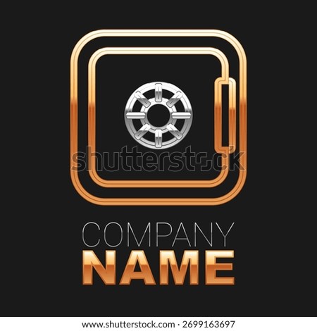 Line Safe icon isolated on black background. The door safe a bank vault with a combination lock. Reliable Data Protection. Colorful outline concept. Vector