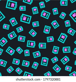Icono de Line Safe aislado un patrón transparente en el fondo negro. La puerta protege una bóveda de banco con una cerradura combinada. Protección de datos fiable.  Ilustración vectorial